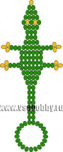Схема бисероплетения брелка-ящерицы