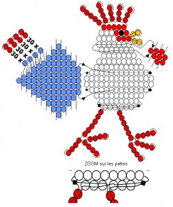 Схема бисероплетения петушка