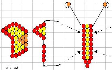 Схема бисероплетения бабочки