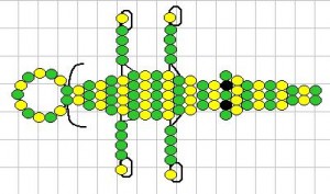 Схема бисероплетения крокодила-брелка