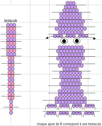 Схема бисероплетения осьминога Схема бисероплетения осьминога
