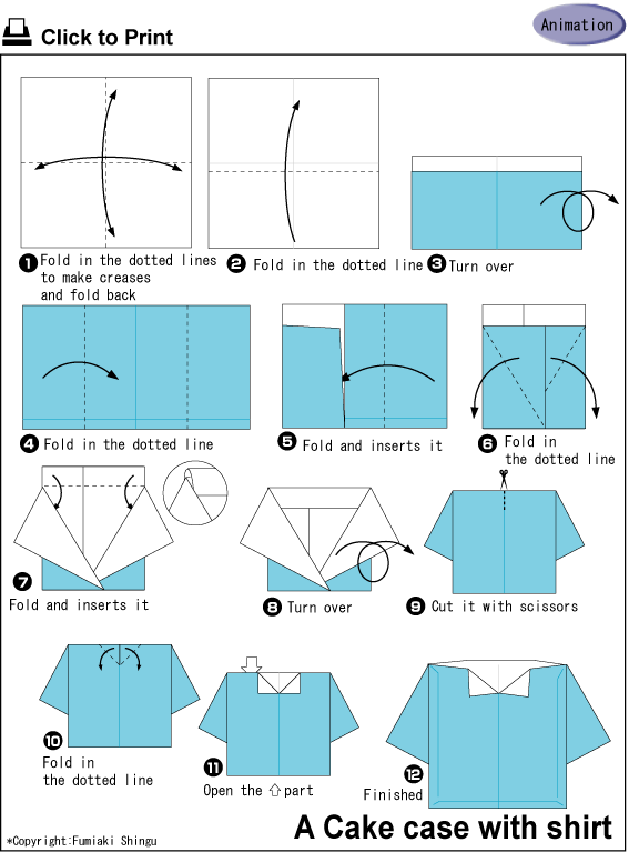 Оригами рубашка с галстуком