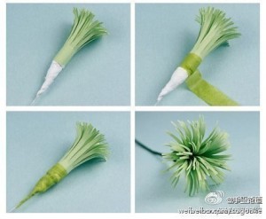 Сделайте ствол и придайте форму цветку