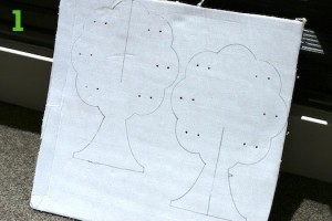 Нанесённый на картон рисунок